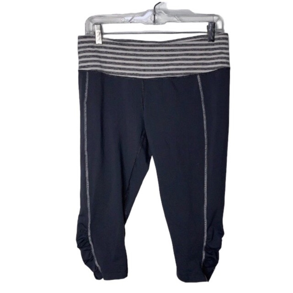 Lululemon Gray Ruched Crop Leggings Size 10